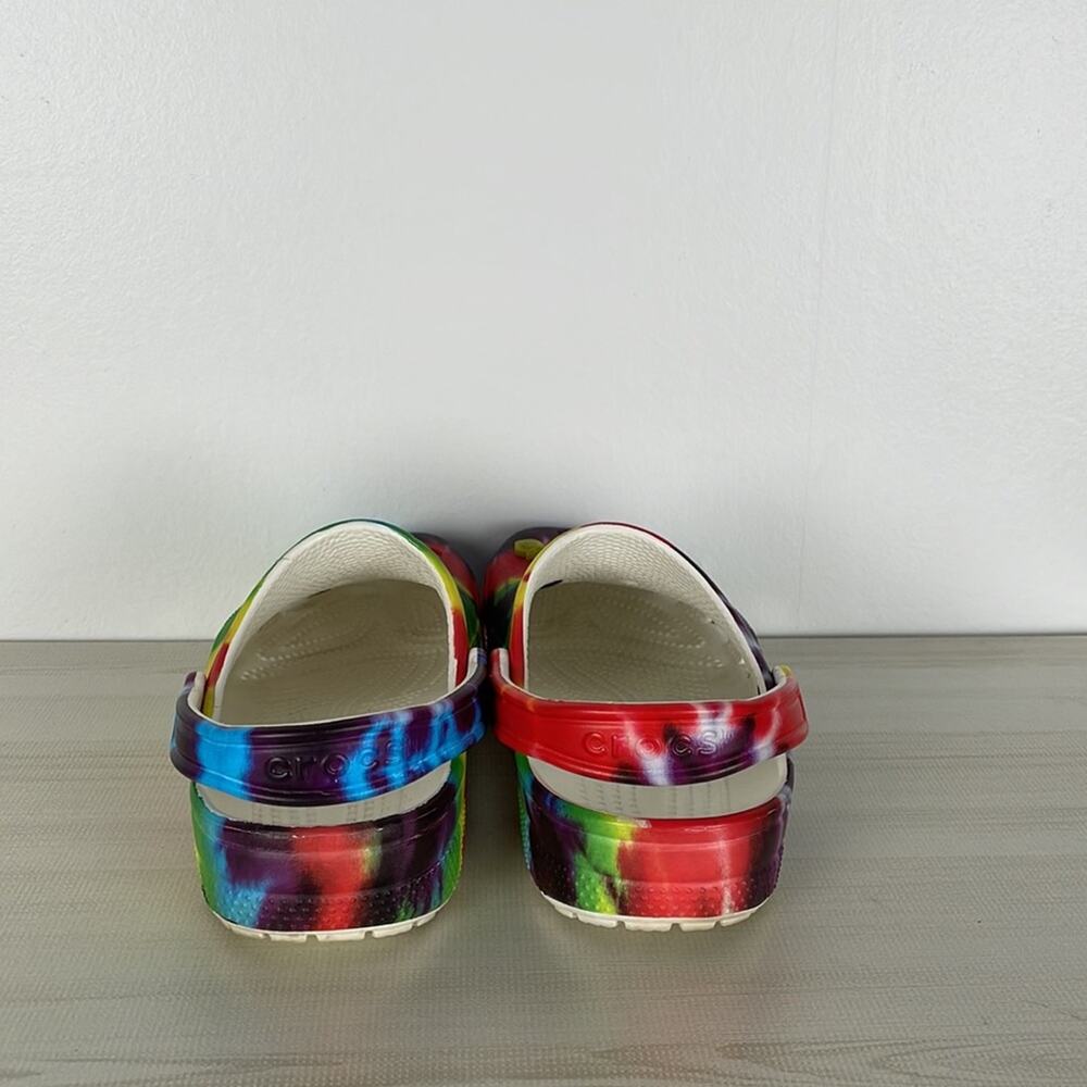 CROCS multicolor unisex slide on clogs with some charms Size Women 9 men 7 - Picture 5 of 11